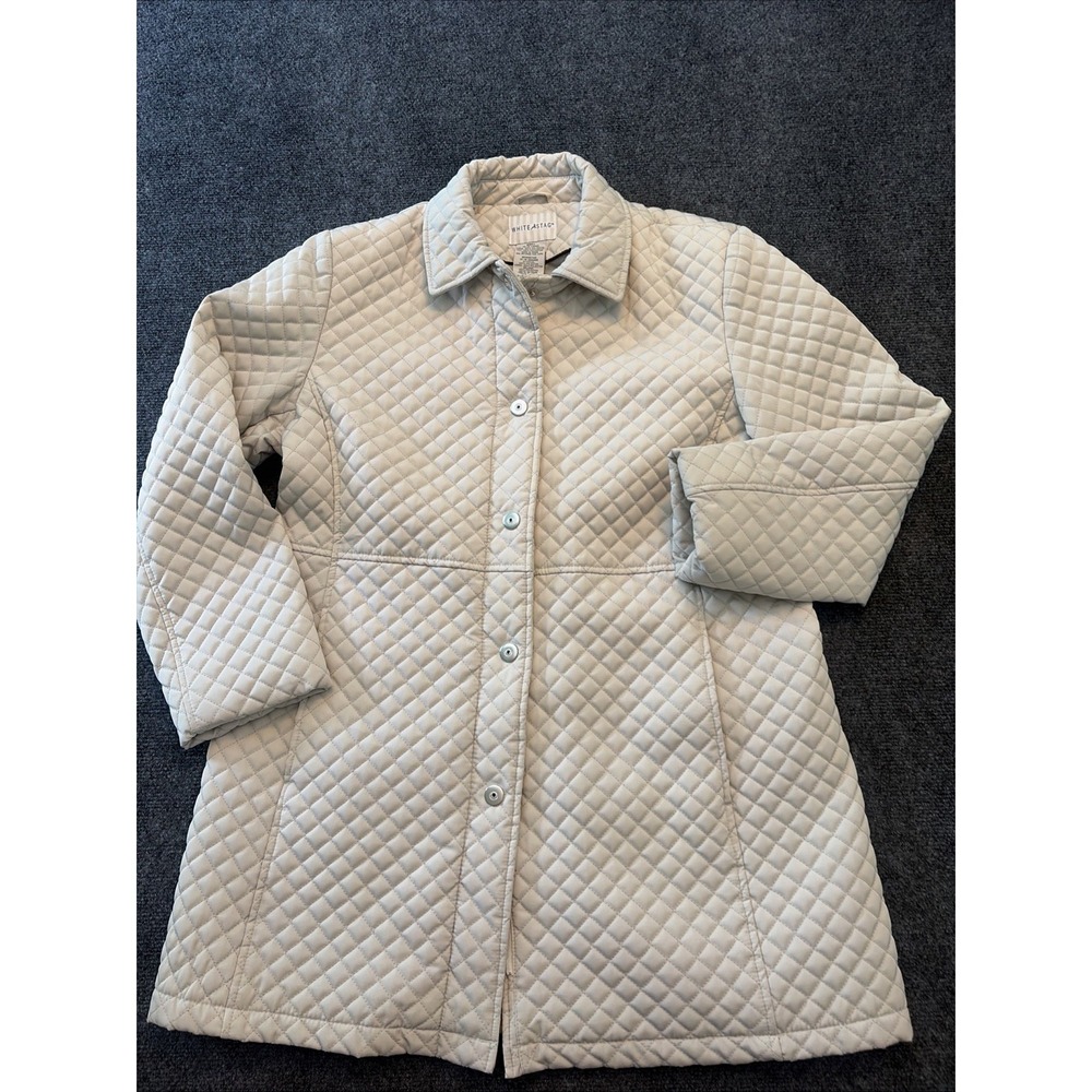 White Stag Womens Quilted Snap Button Front Missy Jacket Coat Brown 12/14 Missy